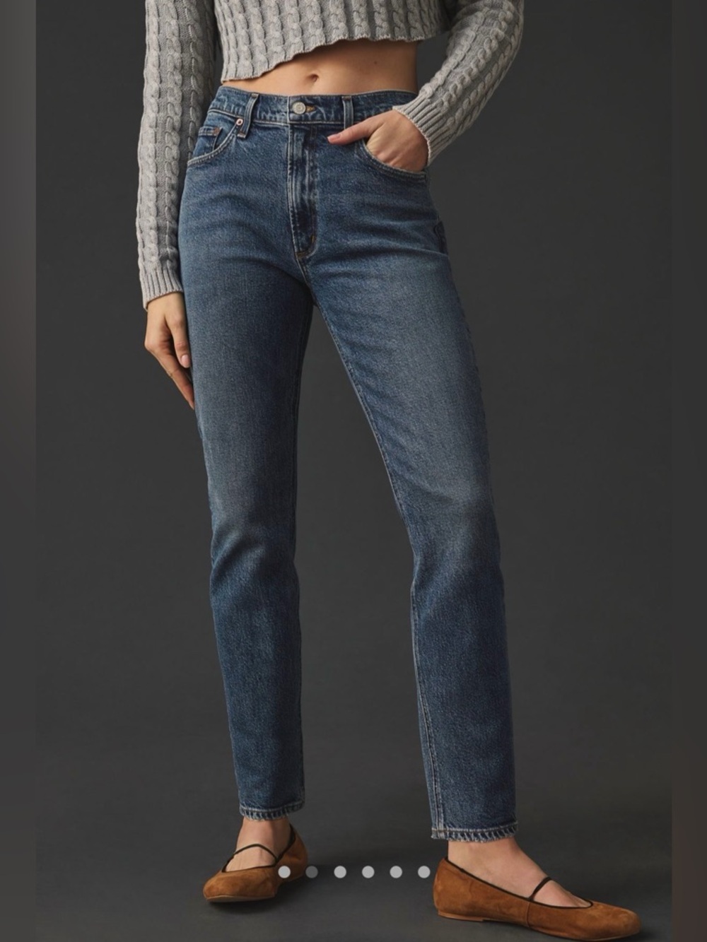 Agolde Willow Mid Rise Slim Crop Jean, Size 24
